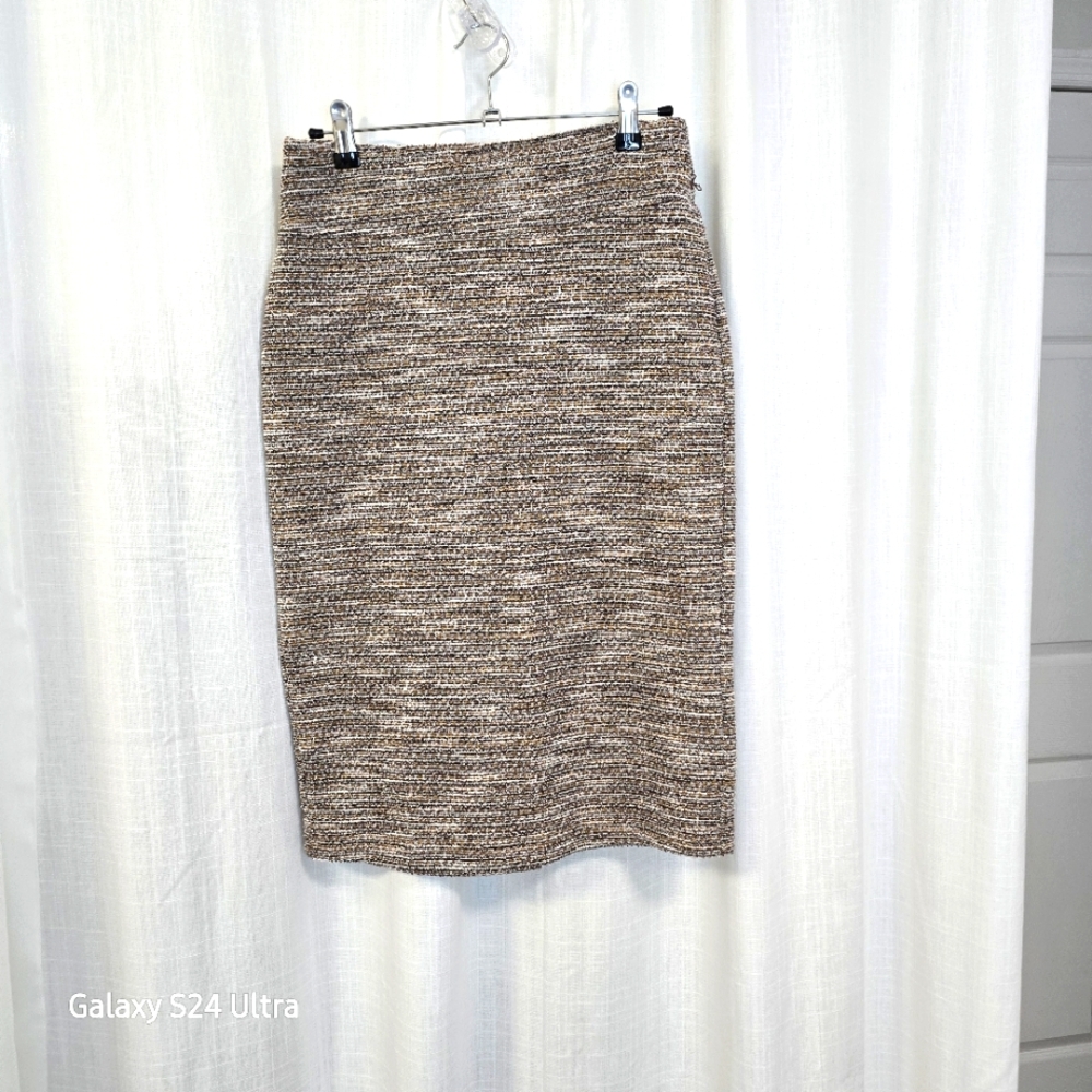 2/$30 Soho Brown Tweed Womens Pencil Skirt Size‎ S Office Siren